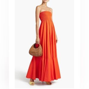 Caroline Constas Haisley strapless maxi dress. Size S. Blush / White Floral